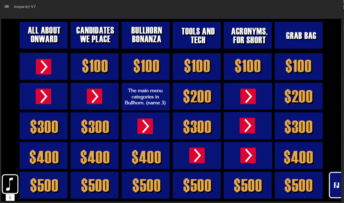 Jeopardy Game